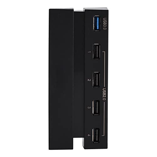 USB-Hub für PS4, 5 Port Multi-Port Expansion Hub Controller Adapter Low Profile 2.0 und 3.0 Hochgeschwindigkeitsinstallation zum Portieren von Konsolenspielen Einfach Stilvolle ABS-Spielekonsole von Akozon