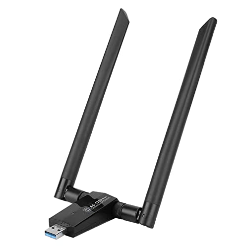 USB-Netzwerkkarte, AC 5.8G Dualband WiFi Dongle RTL8812AU 2.4G Wireless Dualband Dongle Adapter unterstützt WPA WPA2 WEP 802.1X WMM Datenverschlüsselung mit Anti-Int-Fähigkeit von Akozon