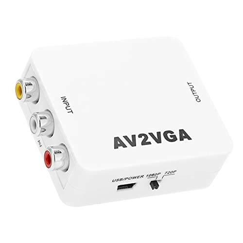 VGA-zu-Video-Konverter, für AV-Konverter, Tragbar, 1920 X 1080 HD, AV2VGA, BNC, VGA-Konverter mit USB-Kabelkonverter, AV2-TV-Set-Top-Box, Audio-Composite-Adapter von Akozon