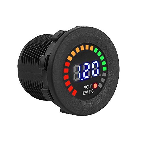 Voltmeter, Akozon 12 V Motorrad Auto LED Digitalanzeige Voltmeter Wasserdichte Spannung Volt Meter Gauge Schwarz digital anzeige Auto Batterie Spannung Gauge Monitor Tester Meter Voltmesser von Akozon