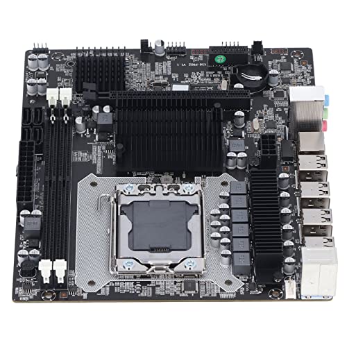 X58 Gaming Motherboard, 2 DDR3 LGA 1366 Pins Motherboards Unterstützen ECC-Speicher USB2.0 SA A Por PCB für Schreibtisch-Op-Computerzubehör von Akozon