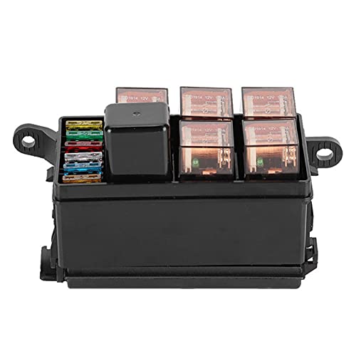 Akozon Zünder-Relais-Box, Zünder-Box-Halter, 6-Wege-Auto-Zündkasten mit 1 Stück 4p 12 V und 5 Stück 100 A Transparenten Schalenrelais für Schiffsautorennen von Akozon