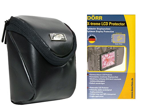 Foto Kamera Tasche Intercept L Leder Set mit LCD Schutzfolie von Aktions-Set