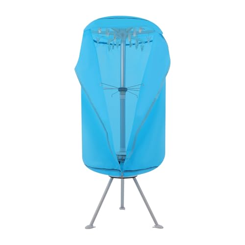 1000W Tragbarer Wäschetrockner mit Stromausfallschutz-Timer-Funktion, Wärmepumpentrockner max 10kg, Mini Trockner Warmlufttrockner für Apartment Campingplätze Zuhause Reisen (Blau) von Akuoyiexemye