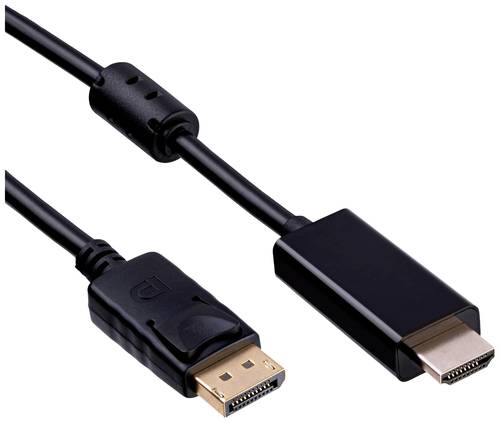 Akyga Anschlusskabel DisplayPort Stecker, HDMI-A Stecker 1.8m Schwarz AK-AV-05 HDMI-Kabel von Akyga
