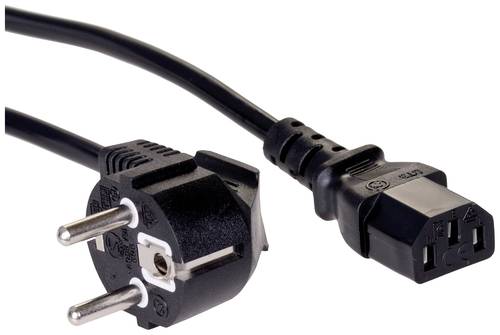 Akyga Strom Adapterkabel [1x Schutzkontakt-Stecker - 1x Kaltgeräte-Buchse C13] 1.50m Schwarz von Akyga