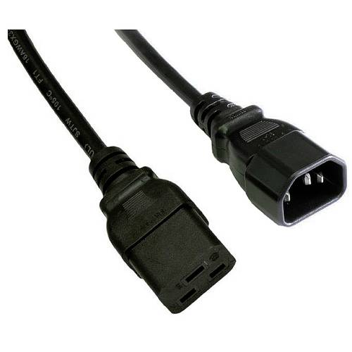 Akyga Strom Anschlusskabel [1x Kaltgeräte-Buchse C19 - 1x Kaltgeräte-Stecker C14] 1.80m Schwarz von Akyga