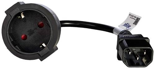 Akyga Strom Anschlusskabel [1x Kaltgeräte-Stecker C14 - 1x Schutzkontakt-Steckdose] 0.15m Schwarz von Akyga