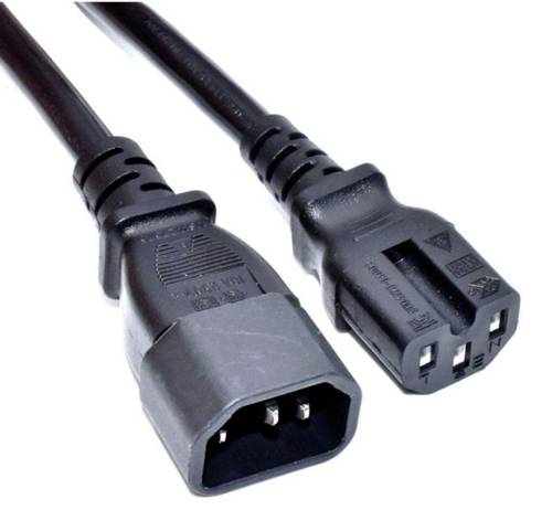 Akyga Strom Anschlusskabel [1x Kaltgeräte-Stecker C14 - 1x Warmgeräte-Buchse C15] 1.80m Schwarz von Akyga