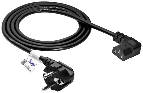 Akyga Strom Anschlusskabel [1x Schutzkontakt-Stecker - 1x Kaltgeräte-Buchse C13] 1.5m Schwarz von Akyga