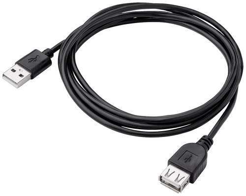 Akyga USB-Kabel USB-A Stecker, USB-A Buchse 1.80m Schwarz AK-USB-07 von Akyga