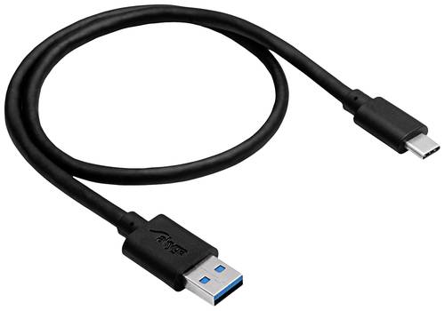 Akyga USB-Kabel USB-A Stecker, USB-C® Stecker 1.00m Schwarz AK-USB-15 von Akyga