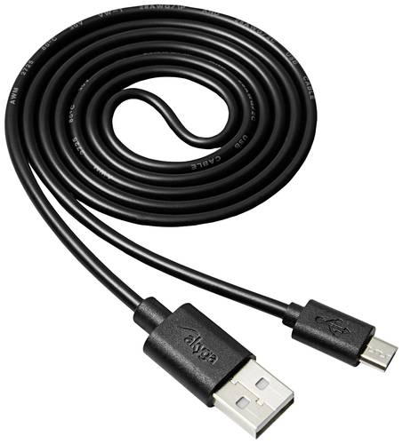 Akyga USB-Kabel USB-A Stecker, USB-Micro-B Stecker 1.00m Schwarz AK-USB-21 von Akyga