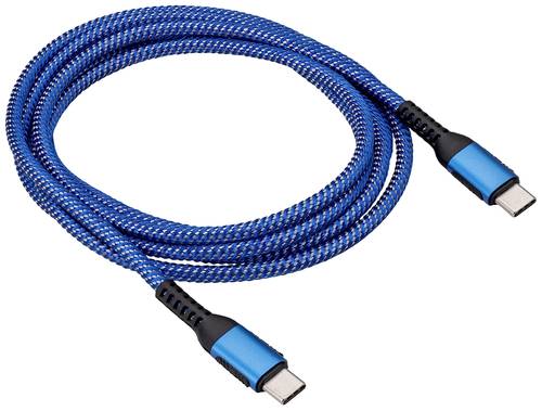 Akyga USB-Kabel USB-C® Stecker, USB-C® Stecker 1.80m Blau AK-USB-38 von Akyga