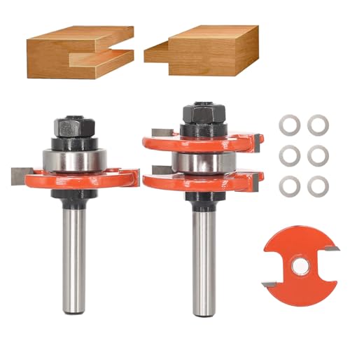 AKYLIN Nut- und Feder Fräser Set 8mm Schaft，Groove und Tongue Zunge Nut Set，Scheibennutfräser Set，Fräser für Oberfräse，Holzfräser für die Holzbearbeitung von Akylin