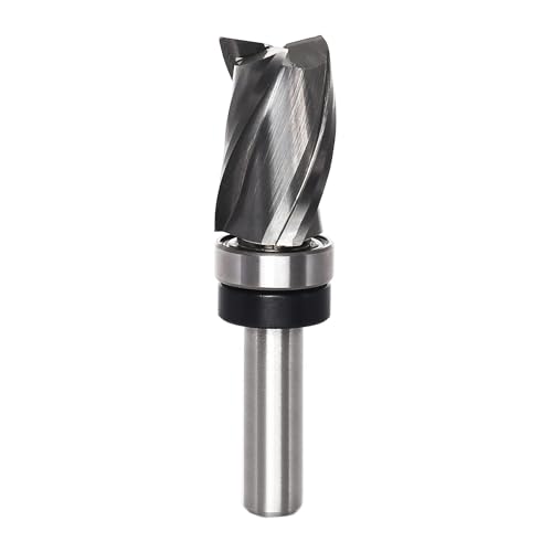 AKYLIN Spiral Bündigfräser 8mm Schaft，3 Fluten Up Cut Spiralfräser Fräser für Oberfräse，16mm Schnittdurchmesser，26mm Schnitthöhe，Spiralgenutet Kugellager Holzfräser zum Schneiden von Holz von Akylin
