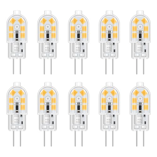 Einbaustrahler G4 LED 12V 2W AC/DC Neutralweiß 4000K, G4 10W 20W Halogenlampe Ersatz, LED G4 Stiftsockellampe Neutralweiss für Dunstabzugshaube Lampe, nicht dimmbar, 10er-Set Einbaustrahler G4 LED 12V 2W AC/DC Neutralweiß 4000K, G4 10W 20W Halogenlampe Ersatz, LED G4 Stiftsockellampe Neutralweiss für Dunstabzugshaube Lampe, nicht dimmbar, 10er-Set von Akynite