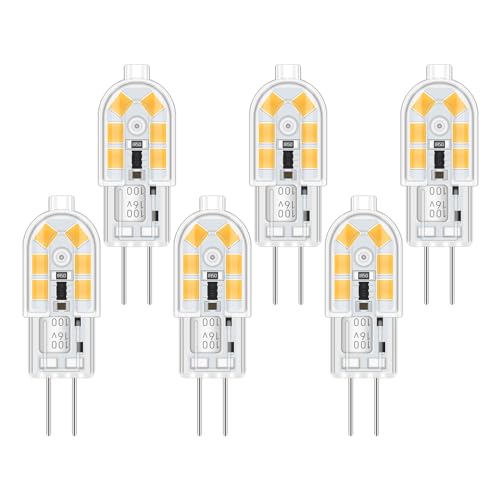 Akynite Einbaustrahler G4 LED 12V 2W Neutralweiß 4000K, G4 10W 20W Halogenlampe Ersatz, AC/DC 12V LED Stiftsockellampe Neutralweiss für Dunstabzugshaube Lampe, nicht dimmbar, 6er-Set Akynite Einbaustrahler G4 LED 12V 2W Neutralweiß 4000K, G4 10W 20W Halogenlampe Ersatz, AC/DC 12V LED Stiftsockellampe Neutralweiss für Dunstabzugshaube Lampe, nicht dimmbar, 6er-Set von Akynite