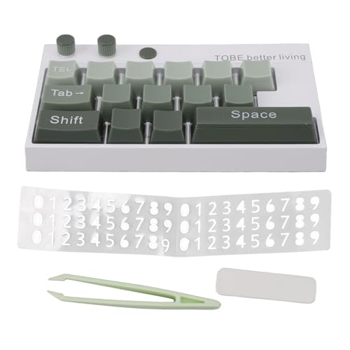 Aladeno Mechanische Tastatur-Ornamente, Dekoration, Tastatur-Emulation, Kunstdekoration, temporäre Parknummer, leuchtendes Display mit Nummernaufklebern für Zuhause, Desktop, Büro (Grün) von Aladeno