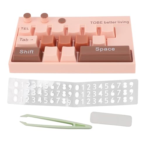 Aladeno Mechanische Tastatur-Ornamente, Dekoration, Tastatur-Emulation, Kunstdekoration, temporäre Parknummer, leuchtendes Display mit Nummernaufklebern für Zuhause, Desktop, Büro (Kaffee) von Aladeno