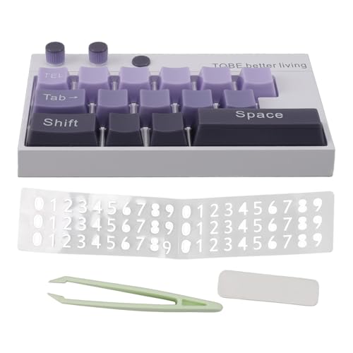 Aladeno Mechanische Tastatur-Ornamente, Dekoration, Tastatur-Emulation, Kunstdekoration, temporäre Parknummer, leuchtendes Display mit Nummernaufklebern für Zuhause, Desktop, Büro (Lila) von Aladeno