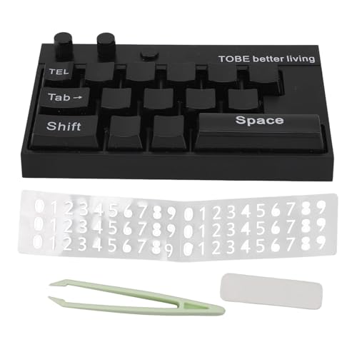 Aladeno Mechanische Tastatur-Ornamente, Dekoration, Tastatur-Emulation, Kunstdekoration, temporäre Parknummer, leuchtendes Display mit Nummernaufklebern für Zuhause, Desktop, Büro (Schwarz) von Aladeno