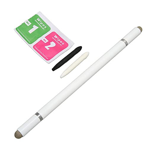 Aladeno Stylus 4-in-1-Eingabestift für Touchscreen-Eingabestifte mit 2 Faserspitzen, hohe Empfindlichkeit und Präzision, Stylistenstifte für Touchscreens, kompatibel mit Allen (White) von Aladeno