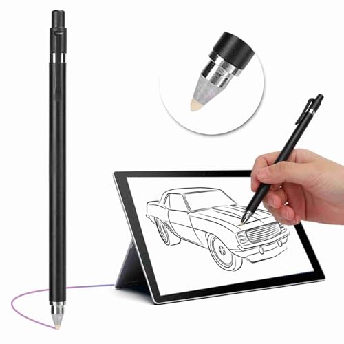 Aladeno Stylus Pen für Touchscreen DoubleHead Stylus Pens Hohe Präzision und Empfindlichkeit 5,9 x 0,4 Zoll Tragbarer Stylus Pen Universal Stylus Kompatibel mit Allen Touchscreens (Black) von Aladeno
