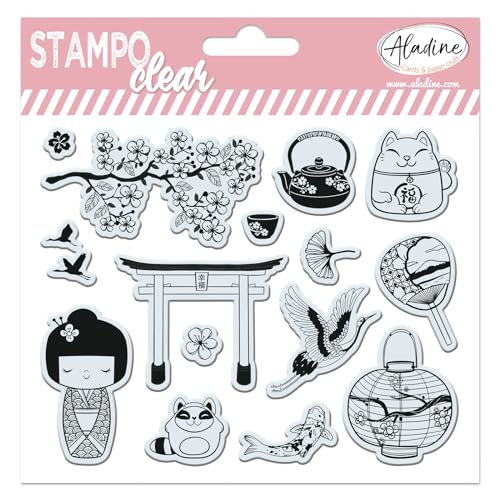Aladine - 16 Stempel Japan – transparente Stempel – Stampo Clear – 04243 von Aladine