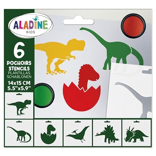 Aladine - 6 Schablonen für Kinder, Dinosaurier von Aladine