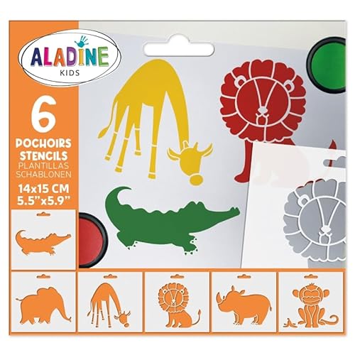 Aladine - 6 Schablonen für Kinder, Savanne von Aladine
