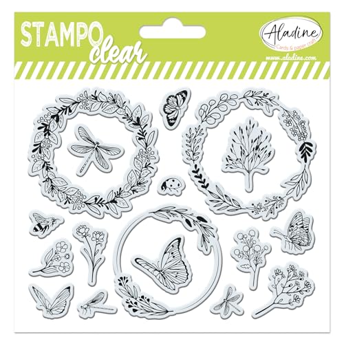 Aladine - Stampo Clear 04242 17 Stempel Kronen & Blätter, transparent von Aladine