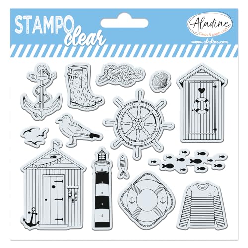 Aladine - Stampo Clear 04244 Meer Tampons – Transparent – 14 Stück von Aladine