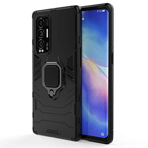 ALAMO Armor Schutzhülle für Oppo Find X3 Neo, Schutzhülle TPU + PC, stoßfest, mit Ring, Ständer – Schwarz von Alamo