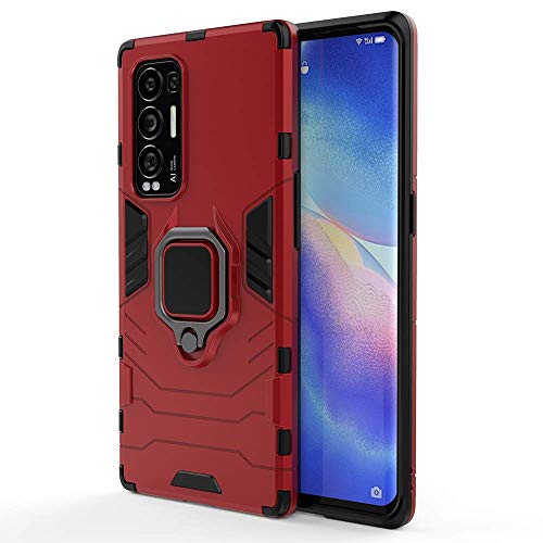 ALAMO Armor Schutzhülle für Oppo Find X3 Neo, TPU+PC, stoßfest, mit Ring, Ständer, Rot von Alamo