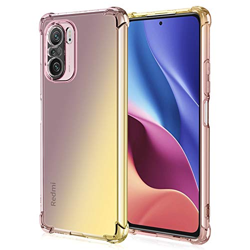 Alamo Bunt Farbverlauf Hülle für Xiaomi Poco F3 / MI 11i 5G, Durchscheinend TPU Silikon Handyhülle mit StoßFest Bumper - Schwarz Gold von Alamo