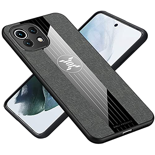 ALAMO Hülle Kompatibel Xiaomi MI 11 Lite (4G / 5G / 5G NE Edition), Premium TPU Silikon Stoff Hybrid Stoßfest Schutz Fall Case, Stylisch Handy Cover - Grau von Alamo