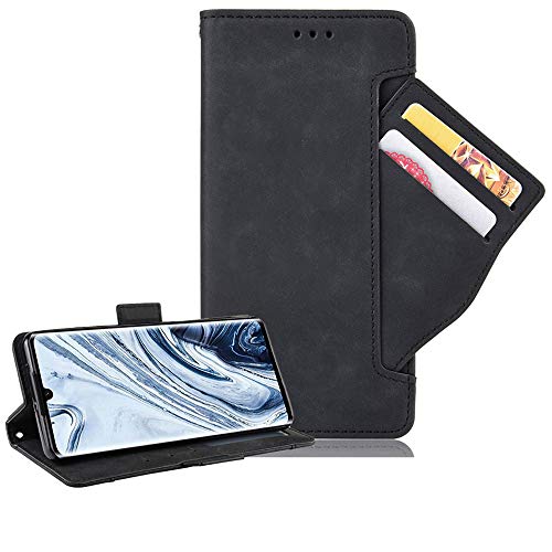 Alamo Klapp Hülle für Xiaomi MI 11 Lite (4G / 5G / 5G NE Edition), Handyhülle TPU+PU Leder Schutzhülle Case Cover Mehrere Kartenschlitz Geldbörse - Schwarz von Alamo