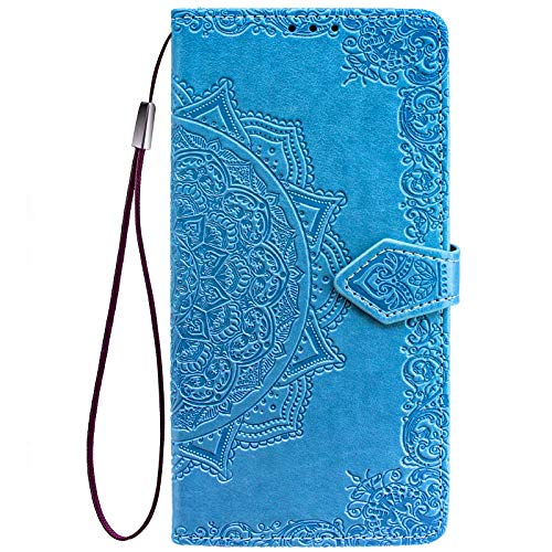 ALAMO Mandala Hülle für Xiaomi MI 11, Premium PU Leder Handyhülle mit Kartensteckplätze - Blau von Alamo