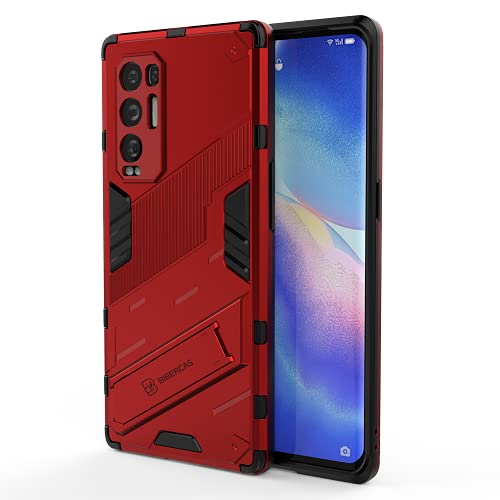 ALAMO Panzer Handyhülle für Oppo Find X3 Neo, TPU+PC Schutzhülle Silikon Hülle Stoßfest Case Cover Ständer - rot von Alamo