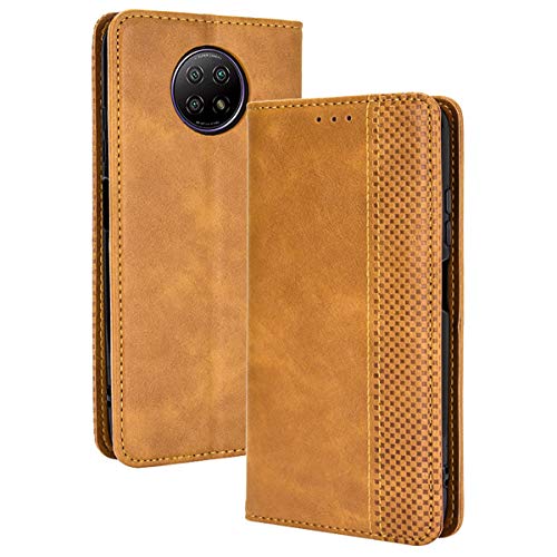 Alamo Retro Klapp Hülle für Xiaomi Redmi Note 9T 5G, Premium PU Leder Handyhülle mit Kartenfächer und Geldbeutel - Braun von Alamo