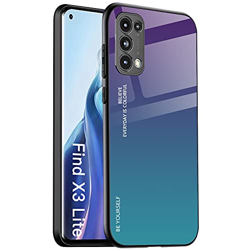 ALAMO Schutzhülle aus Verlaufsglas für Oppo Find X3 Lite, Bunte Schutzhülle aus Hartglas + TPU Silikon – Farbe 3 von Alamo