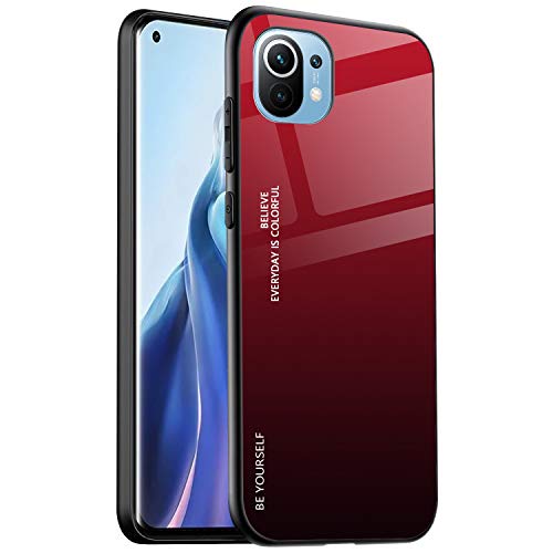 ALAMO Schutzhülle aus Verlaufsglas für Xiaomi MI 11 Lite (4G/5G/5G NE Edition), Bunte Schutzhülle aus Hartglas + TPU-Silikon – Farbe 5 von Alamo