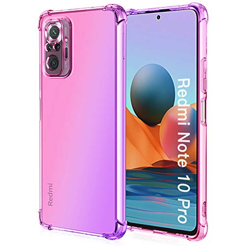 ALAMO Schutzhülle für Xiaomi Redmi Note 10 Pro, transparent, TPU, Silikon, stoßfest, Bumper – Rosa/Mauve von Alamo