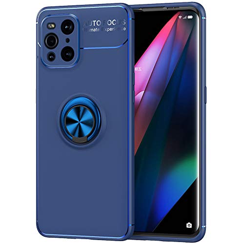 ALAMO Silikon Hülle für Oppo Find X3 Pro, StoßFest Handyhülle mit Ring Halterung - Blau von Alamo