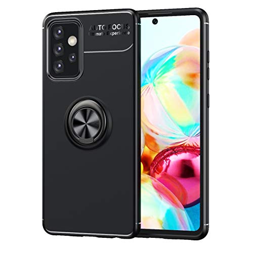 Alamo Silikon Hülle für Samsung Galaxy A52 / A52 5G / A52S 5G, StoßFest Handyhülle mit Ring Halterung - Schwarz von Alamo
