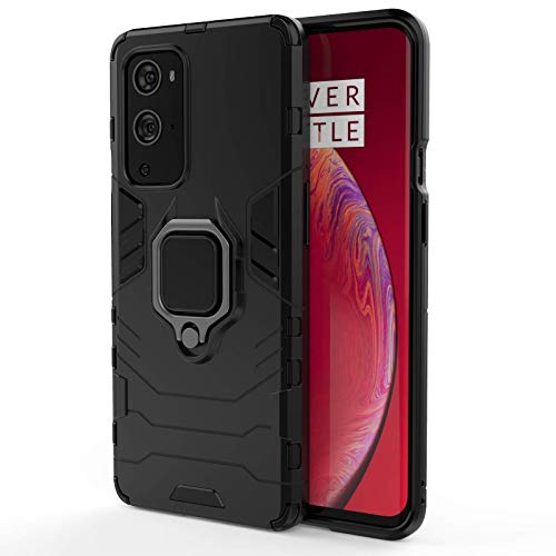 Alamo Ultra Panzerhülle für OnePlus 9 Pro, TPU+PC StoßFest Hülle mit Ring Ständer - Schwarz von Alamo