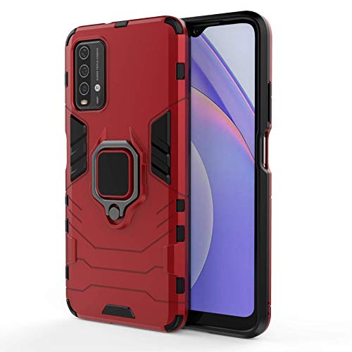 ALAMO Ultra Panzerhülle für Xiaomi Redmi 9T 4G, TPU+PC StoßFest Hülle mit Ring Ständer - Rot von Alamo