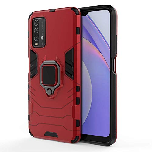 Alamo Ultra Panzerhülle für Xiaomi Redmi 9T 4G, TPU+PC StoßFest Hülle mit Ring Ständer - Rot von Alamo