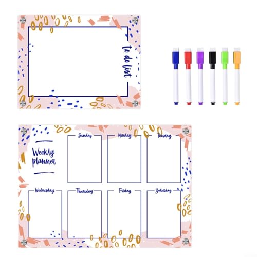 Alanmoship Magnetischer Wochenplaner, Acryl, löschbar, DIY-Kühlschrankmagnet, Nachrichten-Memoboard, transparenter Kalender für Küche, Büro, Heimorganisation von Alanmoship